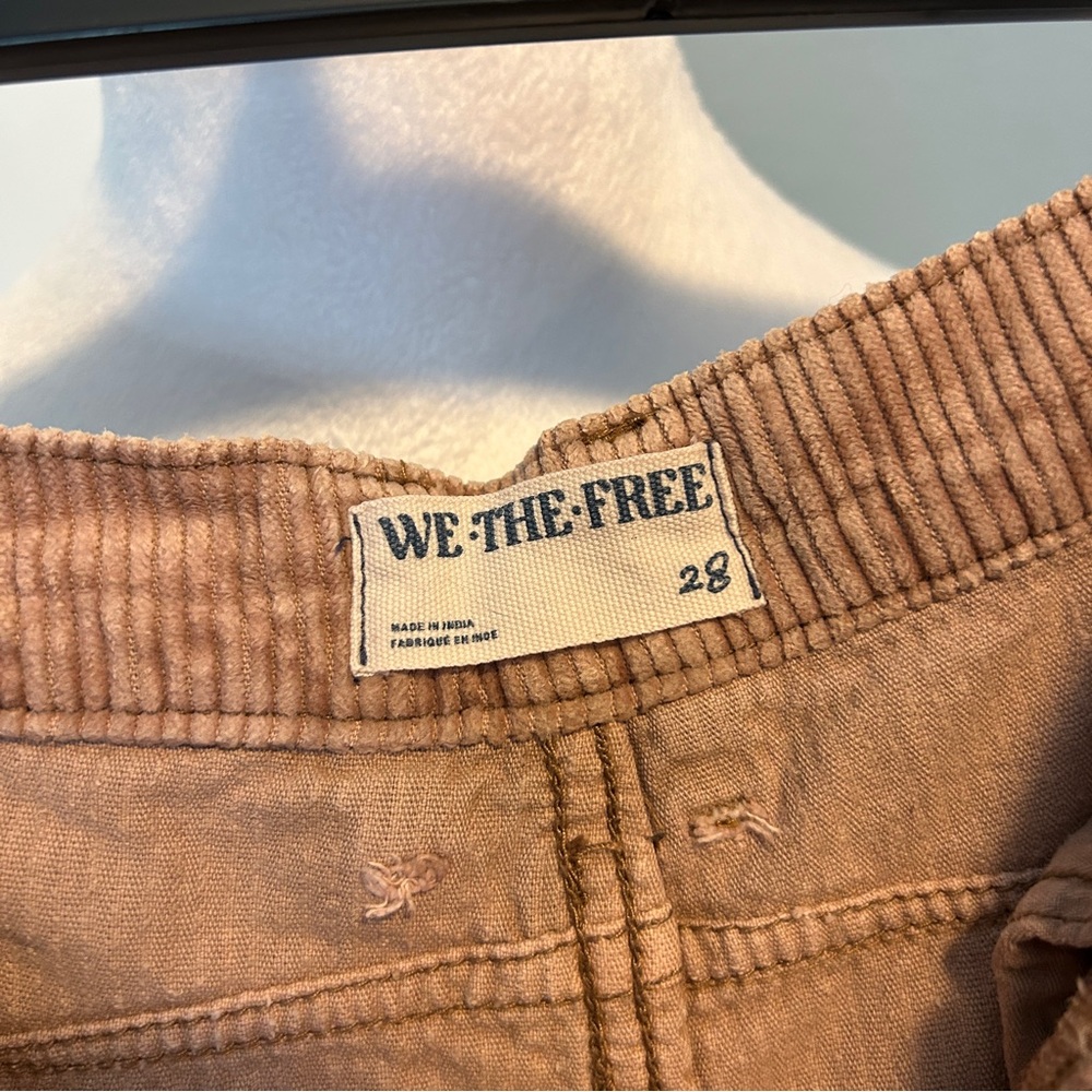 WE THE FREE Good Luck Mid-Rise Cord Barrel Jeans Withered Rose 28 - Picture 5 of 9
